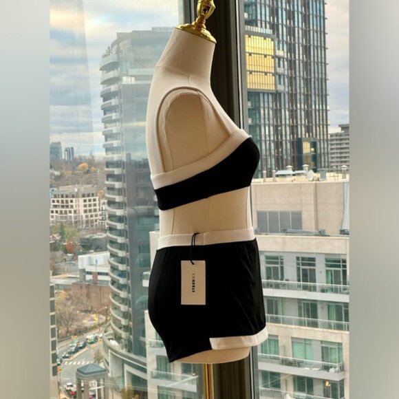 🆕 STAUD 🧿 NWT BIack White Bikini Set- Liv Top - Sz S & Nell Swim Skirt - Sz XS - Picture 6 of 16